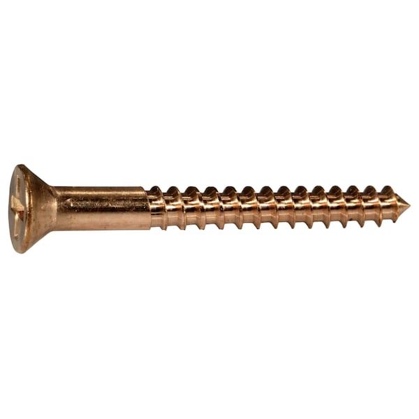 Midwest Fastener Wood Screw, #6, 1-1/4 in, Bronze Steel Flat Head Phillips Drive, 6 PK 931144 - main
